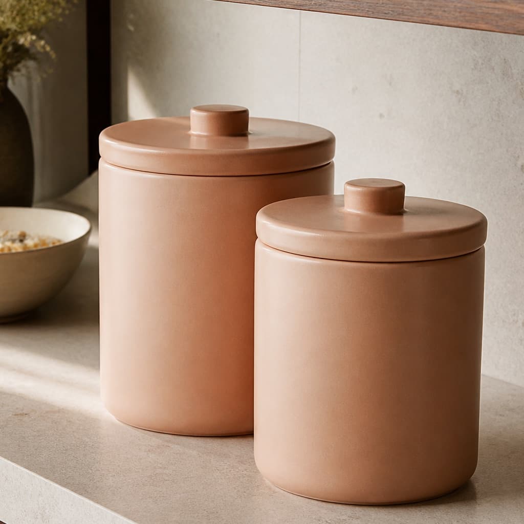 Clay Pantry Canister Pair