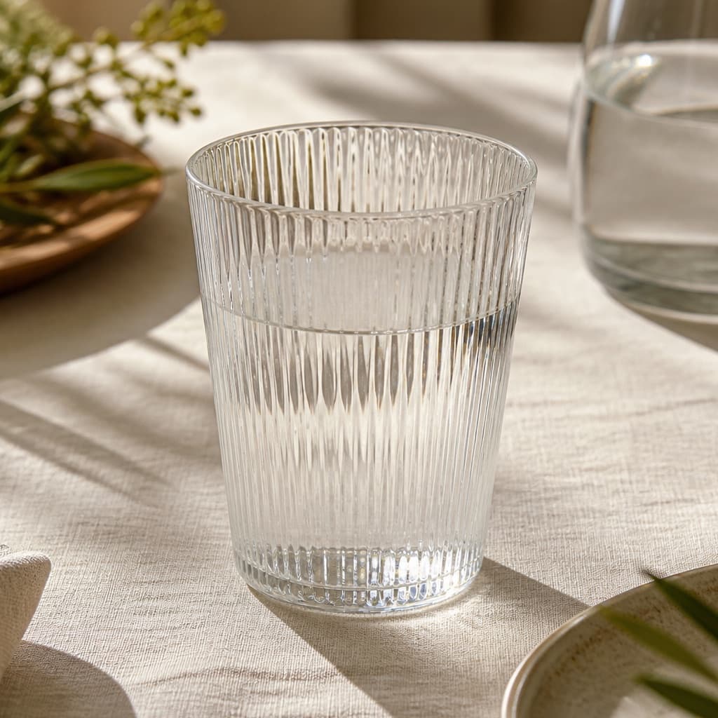 Chalk Ribbed Water Tumbler