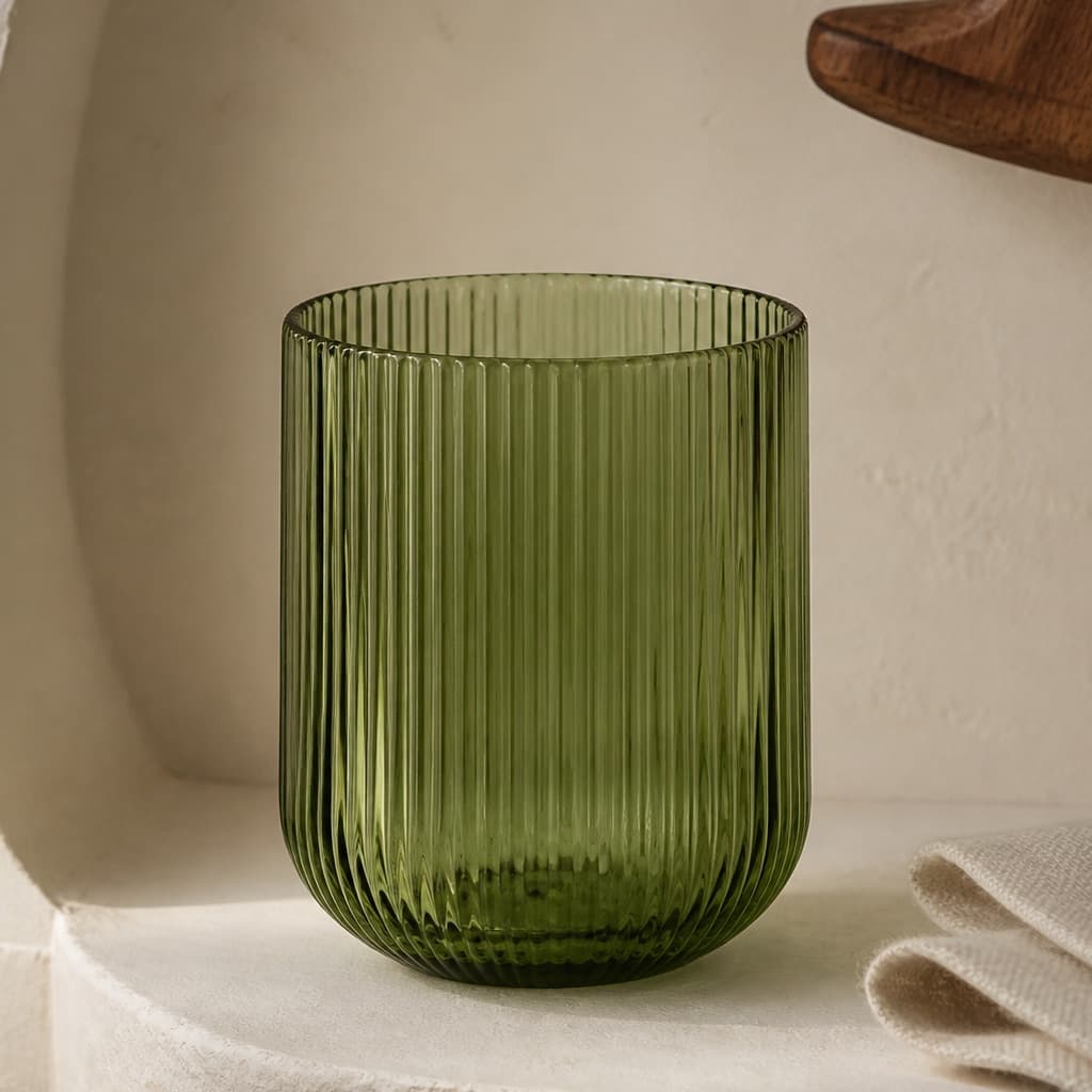 Moss Ribbed Water Tumbler