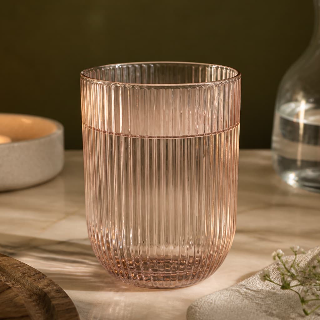 Clay Ribbed Water Tumbler