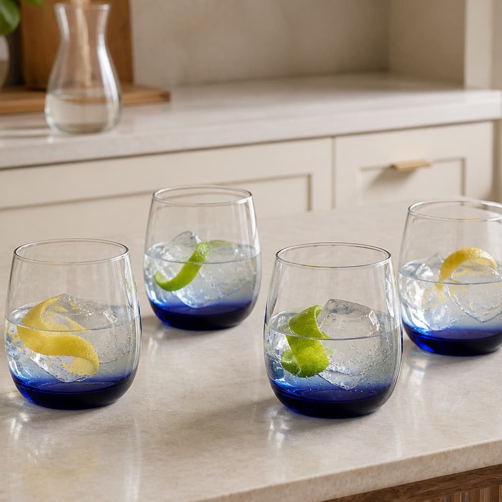 Cobalt Lowball Cocktail Set