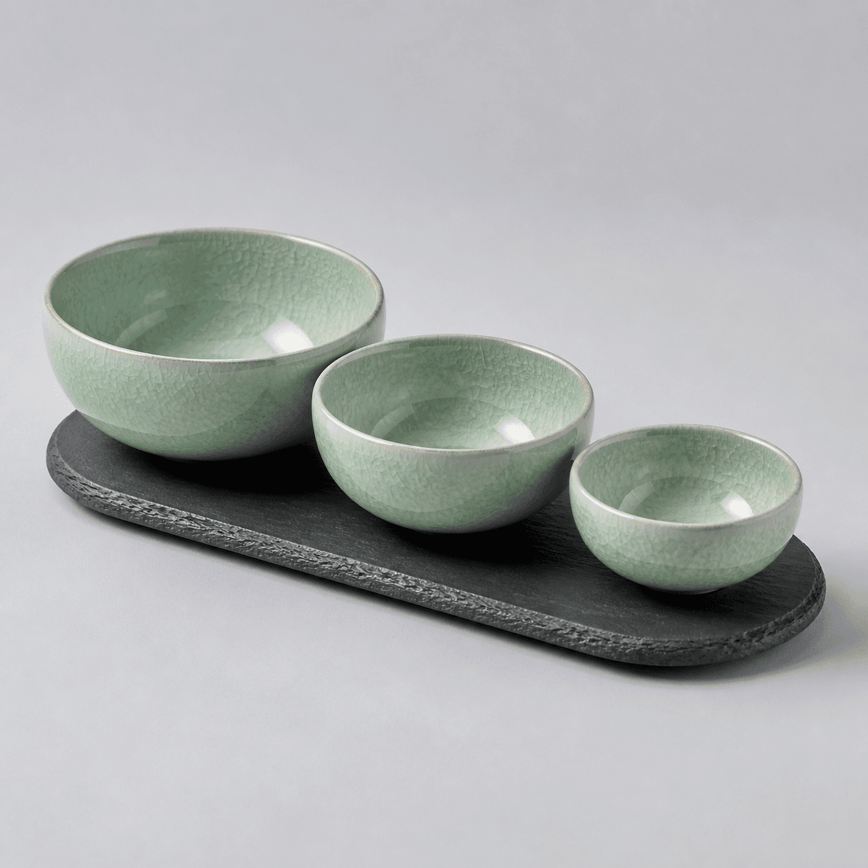 Celadon Bowl Trio